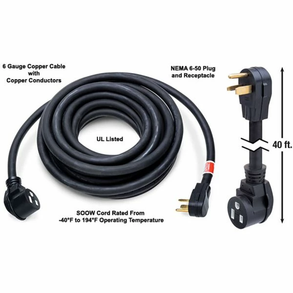 Cheap 😍 Eastwood 40 Foot Welder 220 Volt 6-50 NEMA Plug Extension Cord 👍 2 Cheap 😍 Eastwood 40 Foot Welder 220 Volt 6-50 NEMA Plug Extension Cord 👍 - Image 2