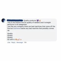 Best reviews of ๐ Eastwood 200 Amp Multi-Process Welder And 60 Amp Versa-Cut Plasma Cutter Plus Welding Cart ๐ 11 Best reviews of ๐ Eastwood 200 Amp Multi-Process Welder And 60 Amp Versa-Cut Plasma Cutter Plus Welding Cart ๐ -Eastwood Shop p20569 elite 200i welder social comment 1