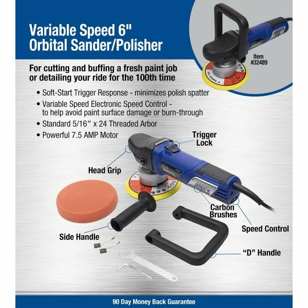 Budget 🔥 Eastwood Variable Speed 6 Inch Orbital Sander Polisher 🛒 2 Budget 🔥 Eastwood Variable Speed 6 Inch Orbital Sander Polisher 🛒 - Image 2
