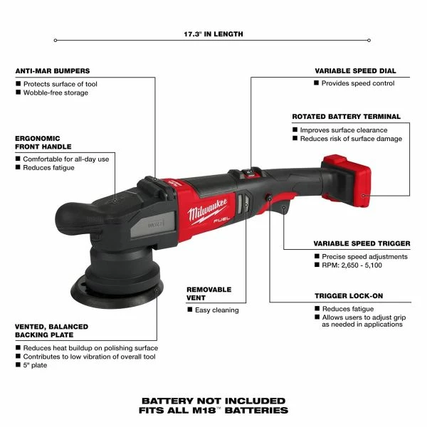 Discount ๐ Milwaukee M18 FUEL 21mm Random Orbital Polisher 2685-20 ๐งจ 3 Discount ๐ Milwaukee M18 FUEL 21mm Random Orbital Polisher 2685-20 ๐งจ - Image 3